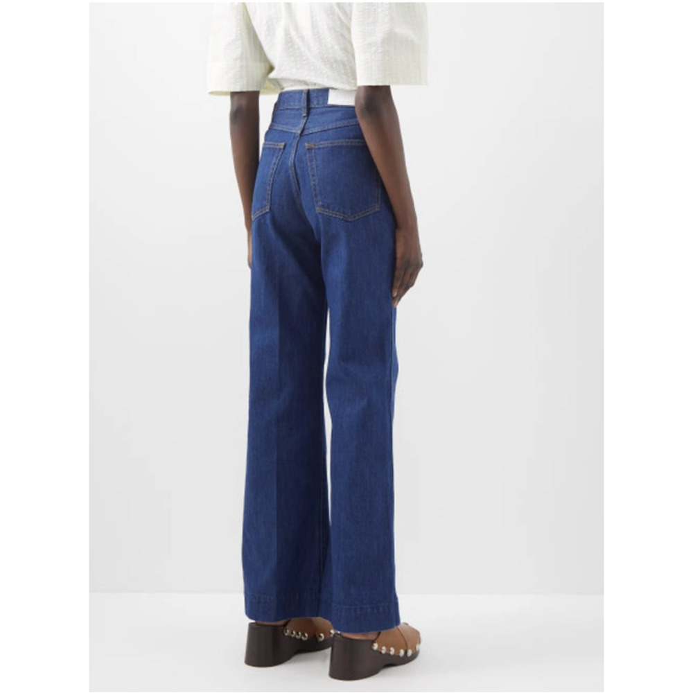 NEW $315 RE/DONE 70s Pocket High Rise Wide Leg Jeans - True Rinse - Picture 2 of 13